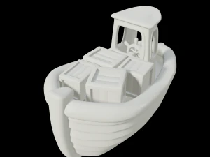 toon cargo boat 3D Model