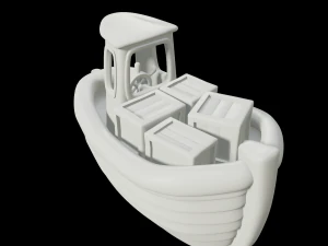 toon cargo boat 3D Model