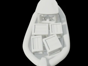 toon cargo boat 3D Model