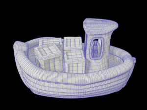 toon cargo boat 3D Model