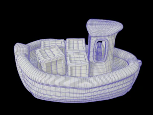 toon cargo boat 3D Model