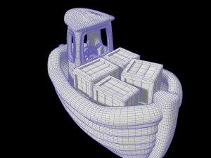 toon cargo boat 3D Model
