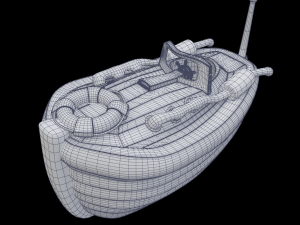 toon speedboat Model 3D