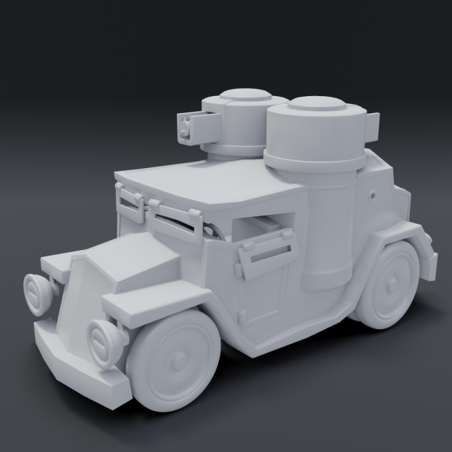 cartoon armored car Modèle 3D .c4d .max .obj .3ds .fbx .stl .blend 