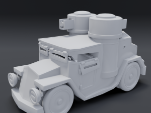 cartoon armored car 3D Model