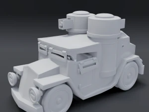 Cartoon-Panzerwagen 3D Modell
