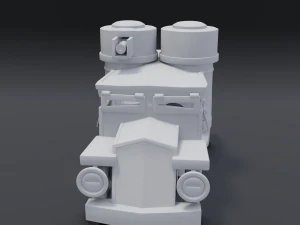 cartoon armored car 3D Model