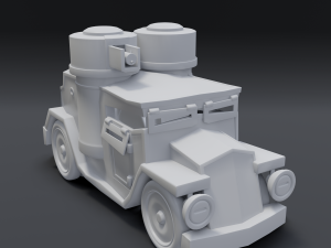 cartoon armored car Modèle 3D