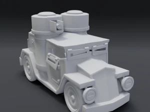 cartoon armored car 3D Model