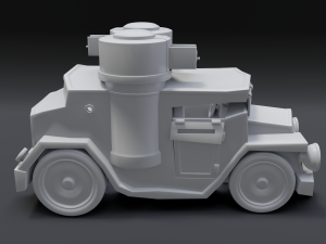 cartoon armored car Modèle 3D