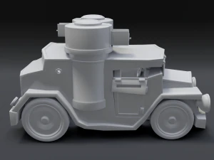 cartoon armored car 3D Model