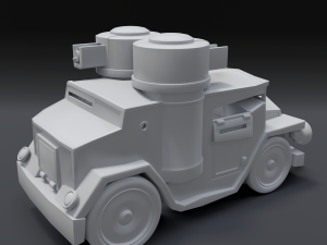 cartoon armored car Modèle 3D