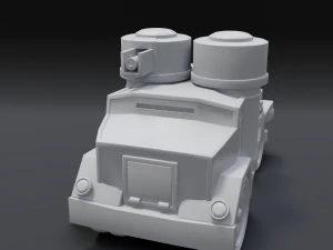 cartoon armored car 3D Model