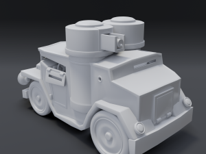 cartoon armored car Modèle 3D