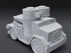 cartoon armored car 3D Model