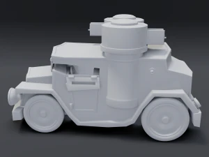 cartoon armored car 3D Model