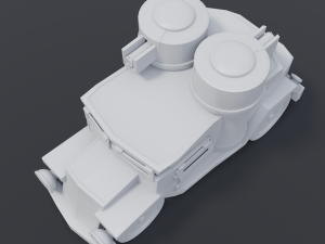 cartoon armored car Modèle 3D