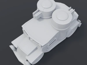 cartoon armored car 3D Model