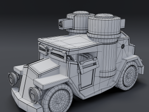 cartoon armored car Modèle 3D