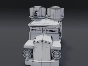 cartoon armored car 3D Model