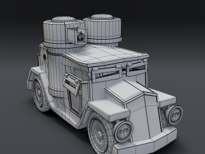 cartoon armored car Modèle 3D