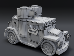 cartoon armored car Modèle 3D