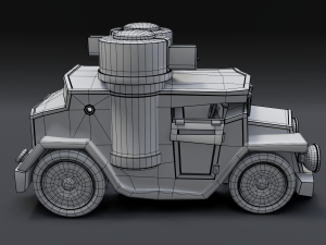 cartoon armored car Modèle 3D