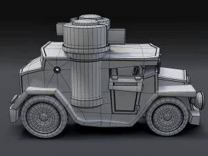 cartoon armored car 3D Model
