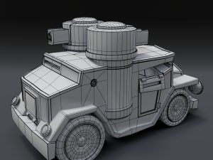 cartoon armored car Modèle 3D