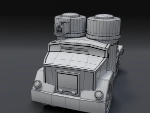 cartoon armored car 3D Model