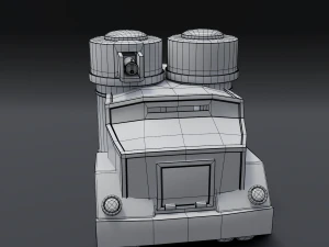 cartoon armored car 3D Model