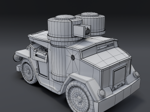 cartoon armored car Modèle 3D