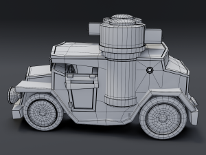 cartoon armored car Modèle 3D