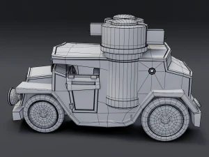 cartoon armored car 3D Model