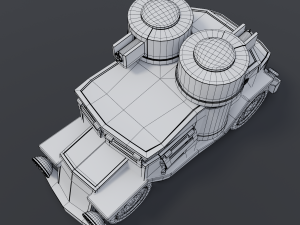 cartoon armored car Modèle 3D