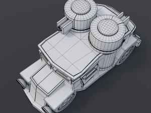 cartoon armored car 3D Model