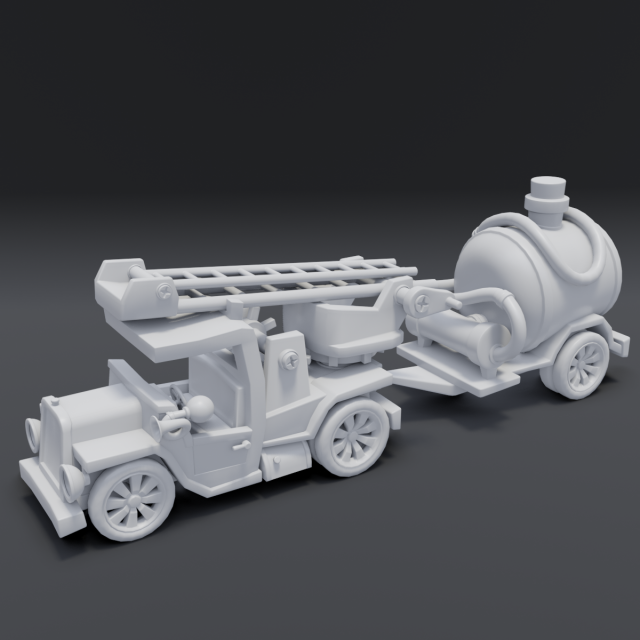 cartoon fire truck Modèle 3D .c4d .max .obj .3ds .fbx .stl .blend 