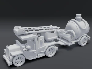caminh&atilde;o de bombeiros dos desenhos animados Modelo 3D
