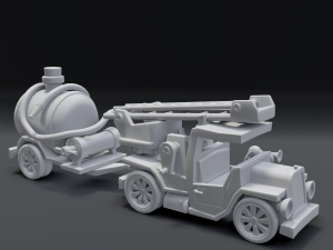 cartoon fire truck Modèle 3D