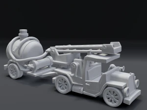 cartoon fire truck 3D Model
