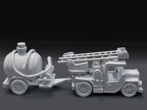 cartoon fire truck 3D Model