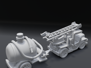 cartoon fire truck Modèle 3D