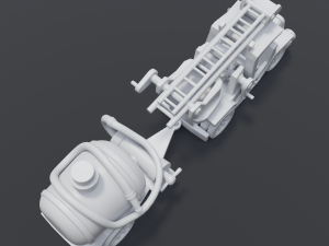 cartoon fire truck Modèle 3D