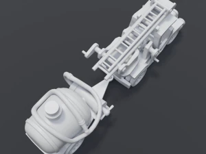 cartoon fire truck 3D Model