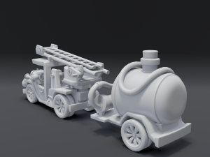 cartoon fire truck Modèle 3D