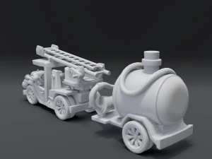 cartoon fire truck 3D Model