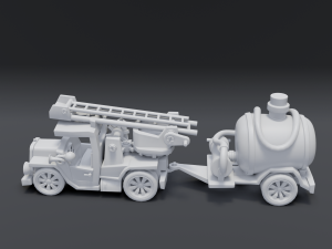 cartoon fire truck Modèle 3D