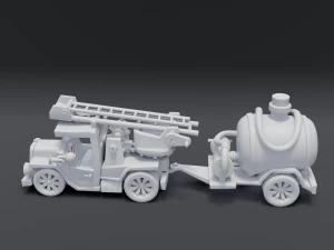 cartoon fire truck 3D Model