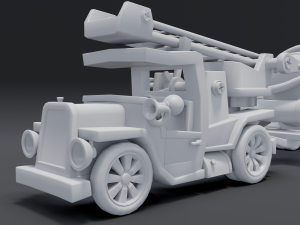 cartoon fire truck Modèle 3D