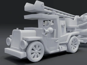 cartoon fire truck 3D Model